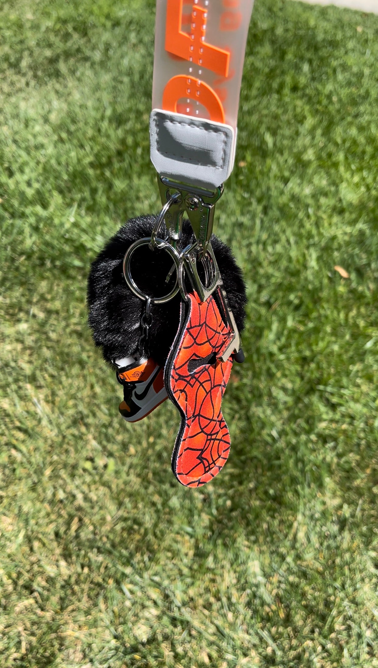 Off W x mini shoe keychains with chapstick/lighter holder