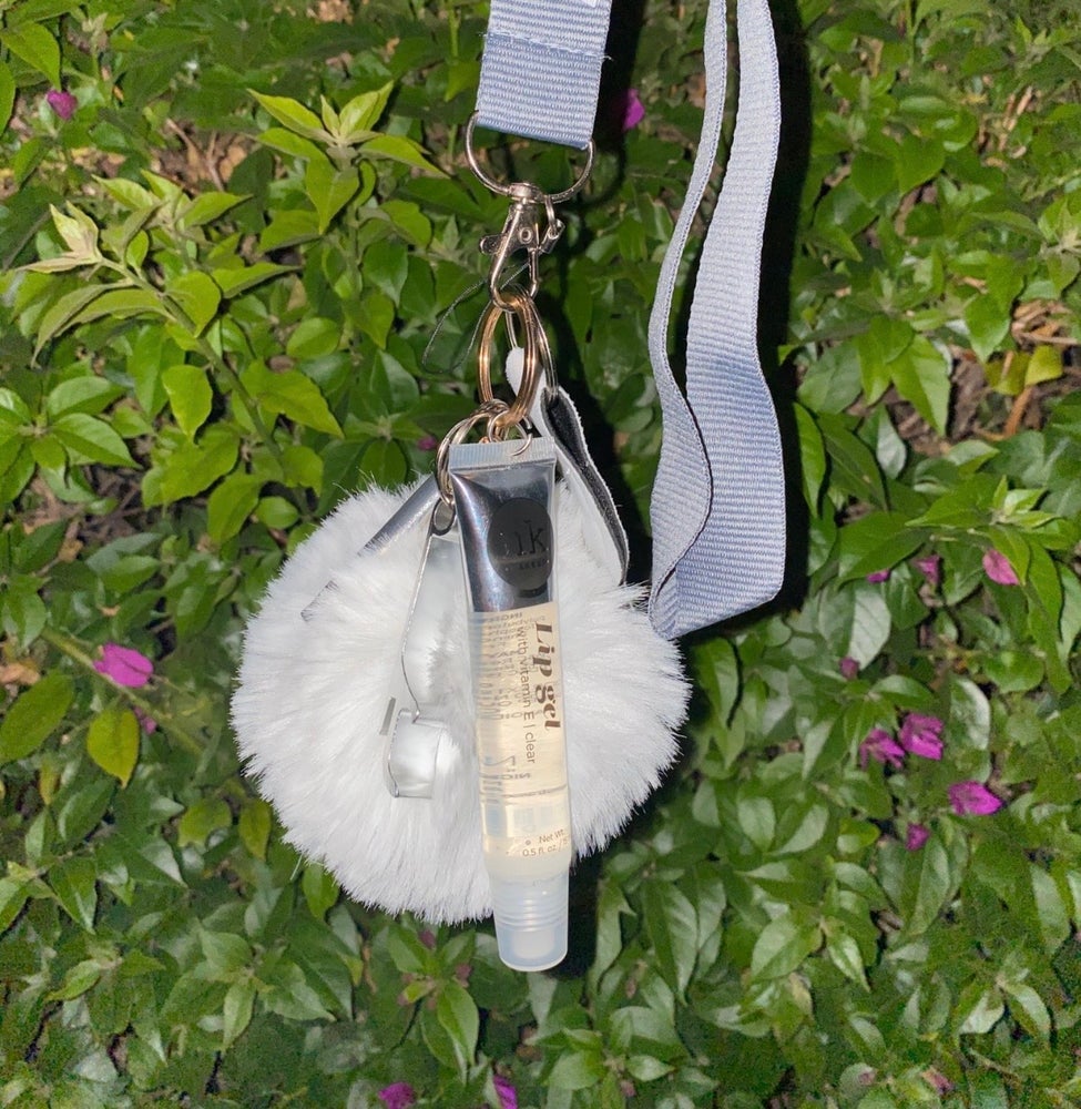 Lip gloss keychains with lanyard and added accesories